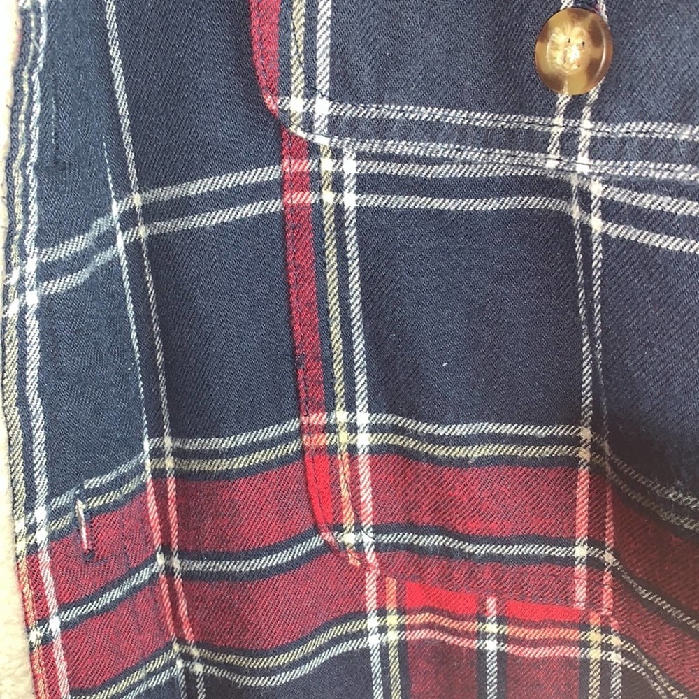 Landsboro. Shirt Jacket Shacket Plaid Button Front Red/Blue/White Womens Size M - Picture 3 of 7